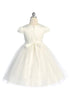 Big Girls Cap Sleeve Waistline Trim Satin Tulle Plus Size Dress 16.5-20.5
